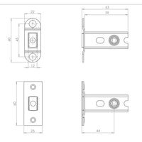 Thumbnail for JL-HDB102SS 102mm Bathroom Deadbolt - Satin Stainless Steel