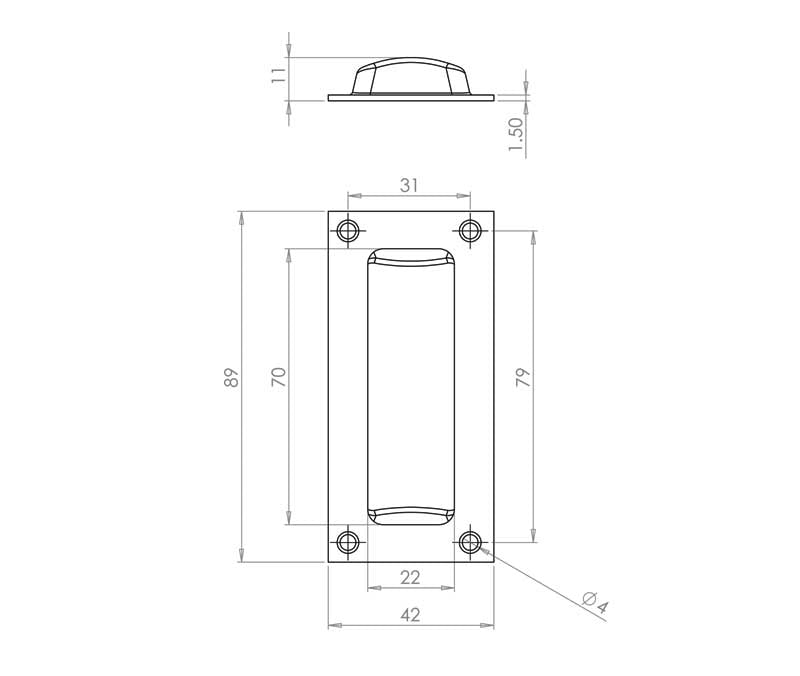 JV428 102mm Polished Chrome Flush Pull