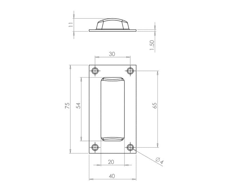 JV428 102mm Polished Chrome Flush Pull