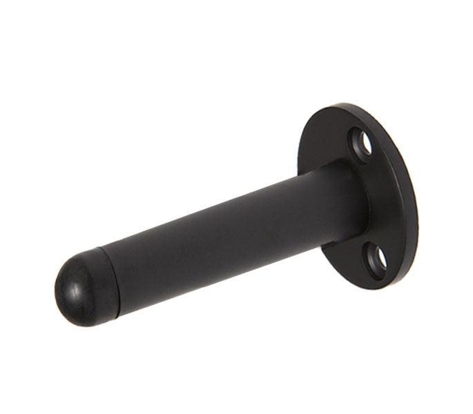 Matt Black Skirting Mounted Door Stop - 75mm technical image