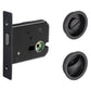 Pocket Door/Sliding Door Lock Set - Matt Black technical image