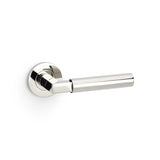 Hurricane Lever Door Handle on Rose – Polished Nickel PVD