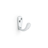 Victorian Single Robe Hook in Satin Chrome by Alexander & Wilks, featuring elegant design and solid brass construction