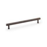 Reeded T-bar Cupboard Pull Handle in Dark Bronze, solid brass, ergonomic design, suitable for various cabinets - Alexander & Wilks
