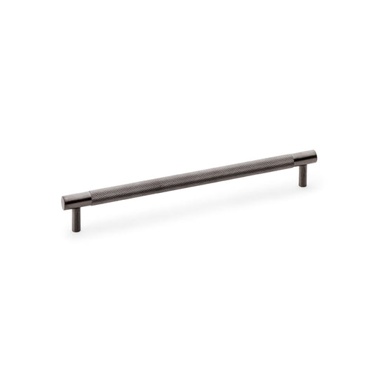 Knurled T-Bar Cupboard Handle by Alexander & Wilks in Dark Bronze, featuring diamond knurled texture, solid brass construction, and fixings for easy installation.