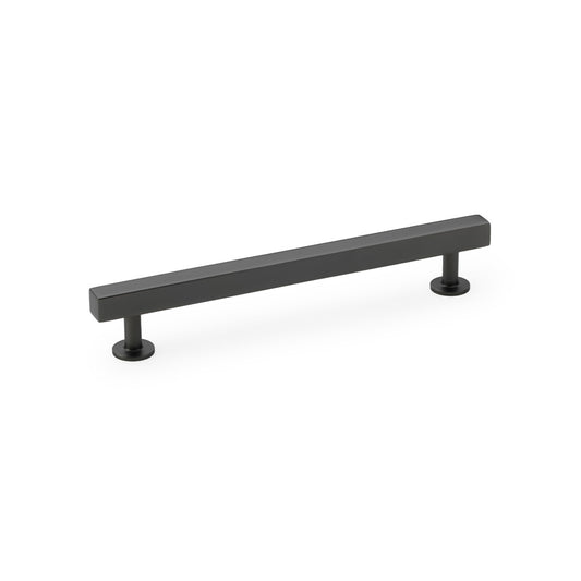 Alexander & Wilks dark bronze T-Bar cabinet pull handle, solid brass with square design and round feet, perfect for modern home decor