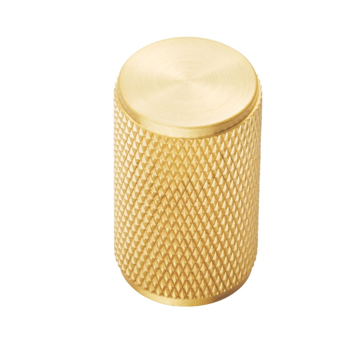 Cylindrical Knurled Cupboard Knob, 18mm