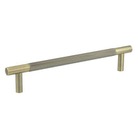 Antique Brass Knurled Cupboard Pull Handle 300mm x 19mm