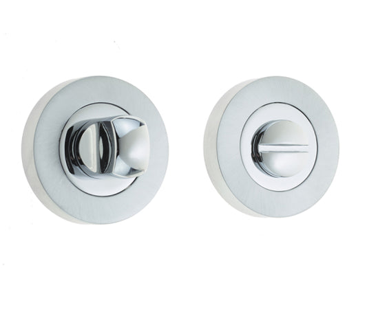 Polished Chrome/Satin Chrome Dual Finish Bathroom Turn and Release JV2666PCSC