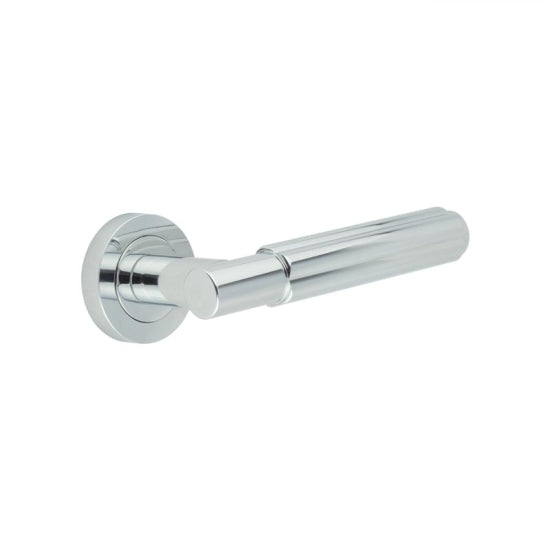 JV848PC Frelan Jedo 'Bloom' Polished Chrome Door Handles on Round Rose