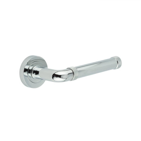 Frelan Hardware - Polished Chrome 'Midtown' Knurled Door Handles - JV853PC