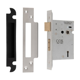 Satin Stainless Steel 5 Lever British Standard BS EN 12209 Sash Lock - 2.5 Inch & 3 Inch product image
