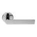 Serozzetta Edge Door Handles on Round Rose - Polished Chrome
