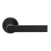Serozzetta Edge Door Handles on Round Rose - Matt Black