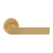 Serozzetta Edge Door Handles on Round Rose - Satin Brass