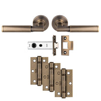 Thumbnail for UDP006AB/INT Antique Brass Serozzetta 'Belas' Door Handle Kit - Carlisle Brass
