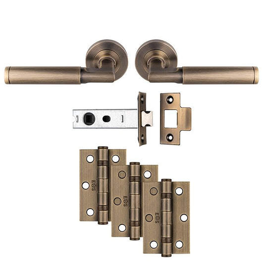 UDP006AB/INT Antique Brass Serozzetta 'Belas' Door Handle Kit - Carlisle Brass