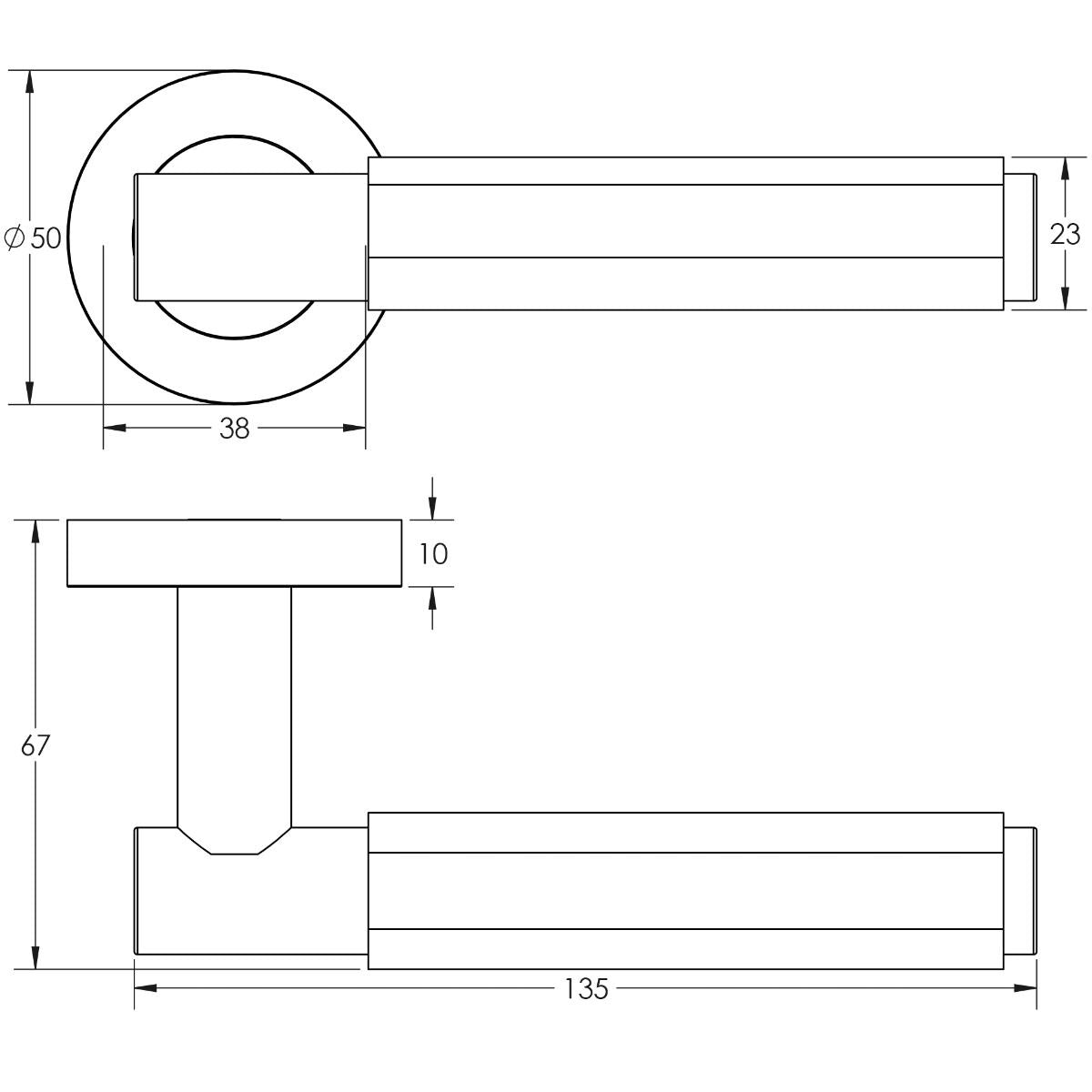 JV848MB Frelan Jedo 'Bloom' Matt Black Door Handles on Round Rose