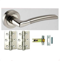 Thumbnail for Curve Chrome/Satin Chrome - Latch - Door Handles On Rose Pack