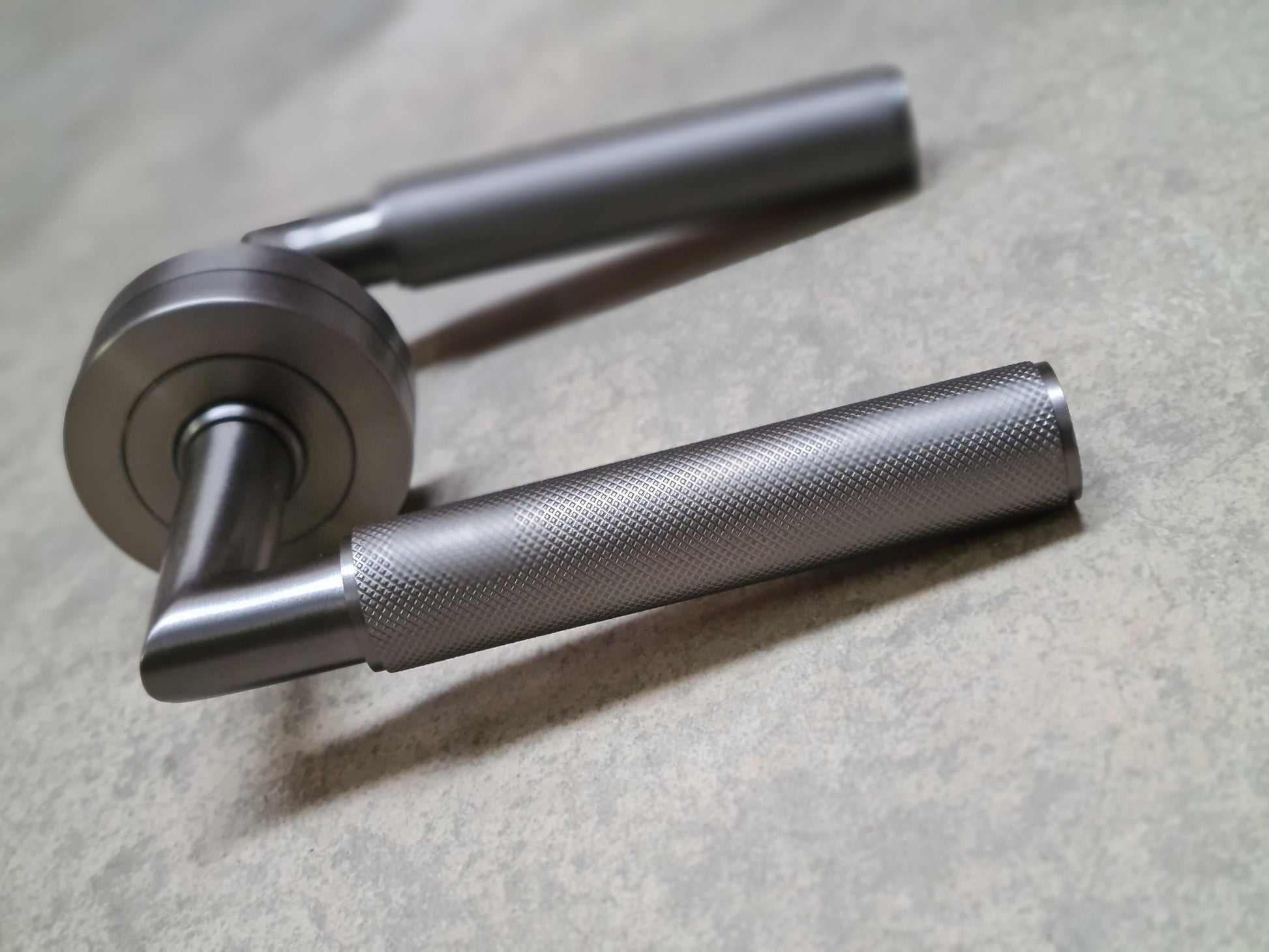 Matt Grey Knurled Door Handles