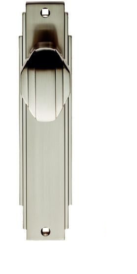 Carlisle Brass Art Deco Door Knob On Backplate - Satin Nickel