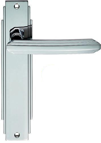 ADR012CP CARLISLE BRASS ART DECO HANDLES - POLISHED CHROME LATCH DOOR HANDLES