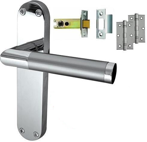 Door Handle on Backplate Pack - Latch - Dual Finish