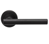 Matt Black 'T-Bar' Door Handles On Round Rose - M4D3121MB