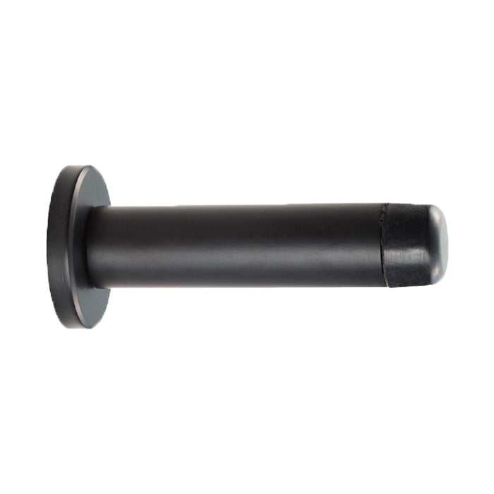 Matt Black Wall Mounted Door Stop On Rose - Concealed Fix AA20MB