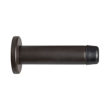 Matt Dark Bronze Wall Mounted Door Stop On Rose - Concealed Fix