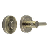 KNURLED BATHROOM TURN & RELESE MECHANISM - ANTIQUE BRASS