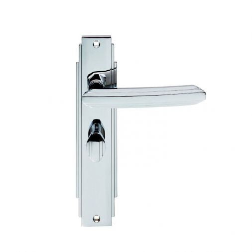 ADR013CP ART DECO CARLISLE BRASS POLISHED CHROME BATHROOM DOOR HANDLES