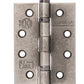 4 Inch Pewter Distressed Silver Ball Bearing Grade 13 Hinges - AH1433DS