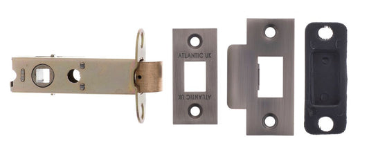 Matt Gun Metal Atlantic UK Mortice Latch 3 Inch, 60mm Backset