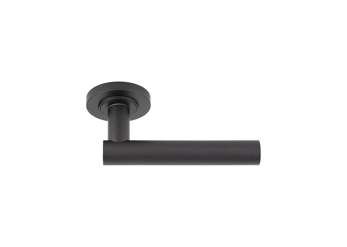 Matt Black KNURLED T-BAR DOOR HANDLE KITS - Latch, Lock & Bathroom Doors, Complete Packs