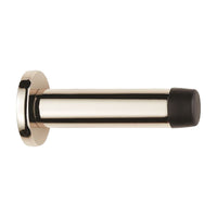 Polished Nickel Wall Mounted Door Stop On Rose - Concealed Fix