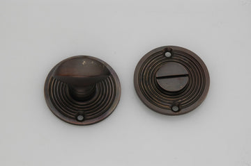 Aged Bronze Reeded Beehive Design Bathroom Turn & Release