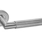 Knurled Satin Stainless Steel Door Lever Handle on Round Rose - M4D1910S