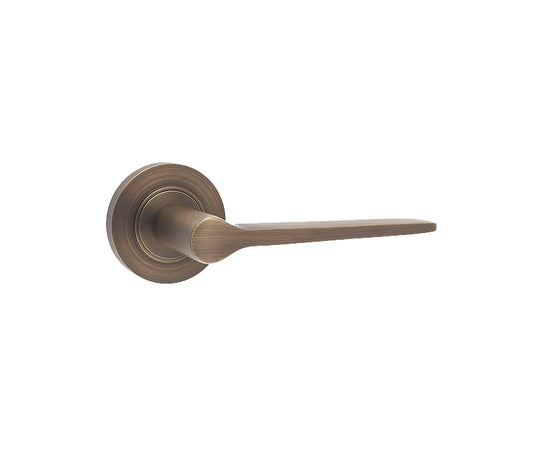 BUR20AB KNIGHTSBRIDGE 'BURLINGTON' DOOR HANDLES - ANTIQUE BRASS - PLAIN ROSE