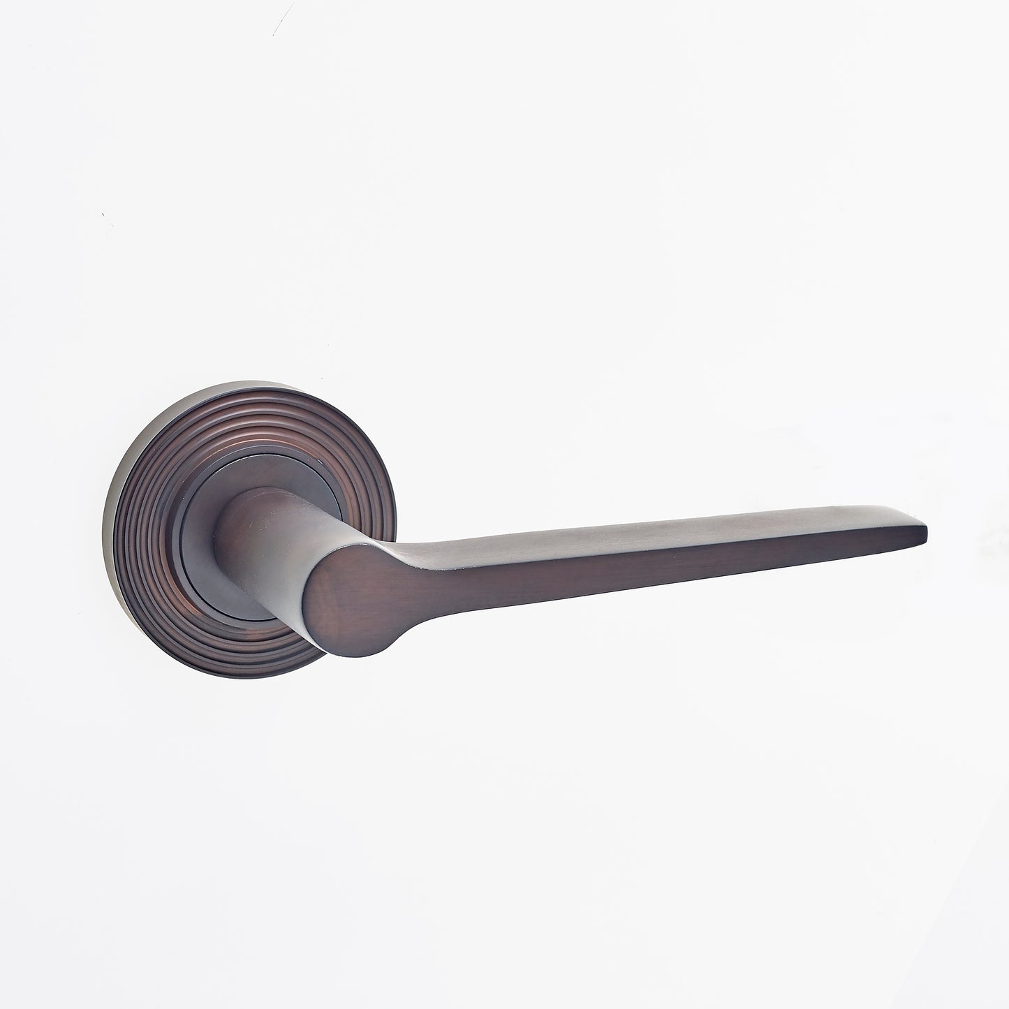 REEDED ROSE Knightsbridge Lever Door Handles - Burlington Range - Dark Brass/Bronze - BUR20DB