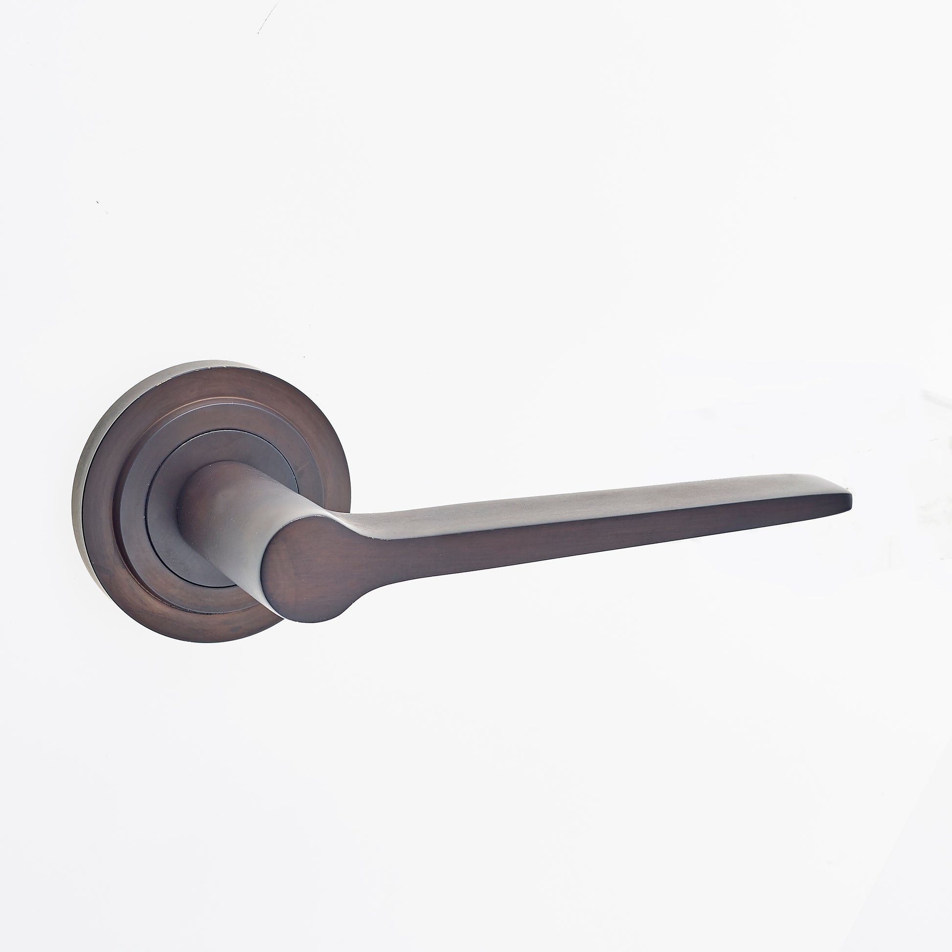 Knightsbridge Lever Door Handles - Frelan Burlington Range - Dark Brass/Bronze - BUR20DB - STEPPED ROSE