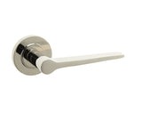 BUR20PN KNIGHTSBRIDGE 'BURLINGTON' DOOR HANDLES - POLISHED NICKEL PLAIN ROSE