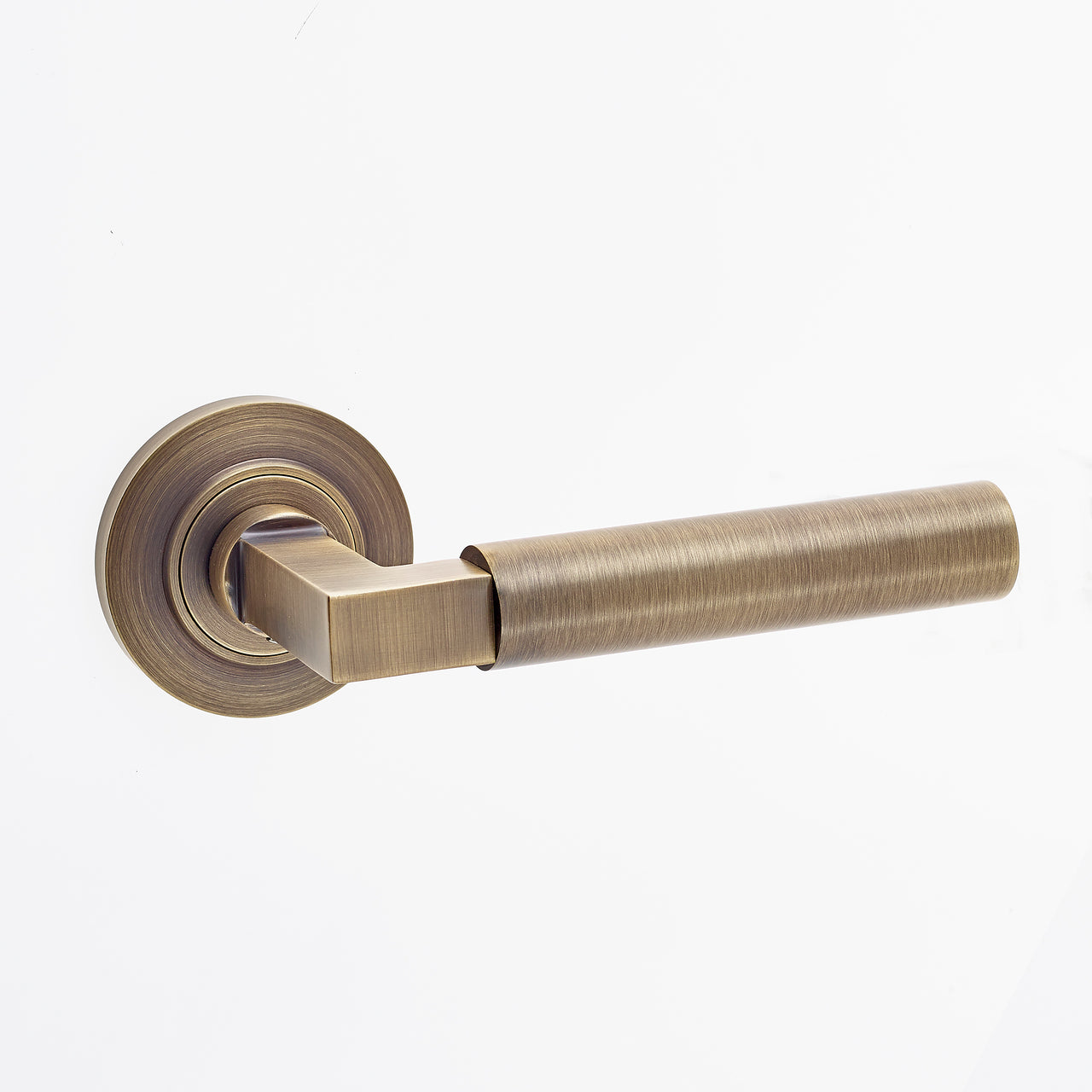 Westminster Lever Door Handles - Burlington Range - Antique Brass/Bronze - CHAMFERED ROSE OPTION