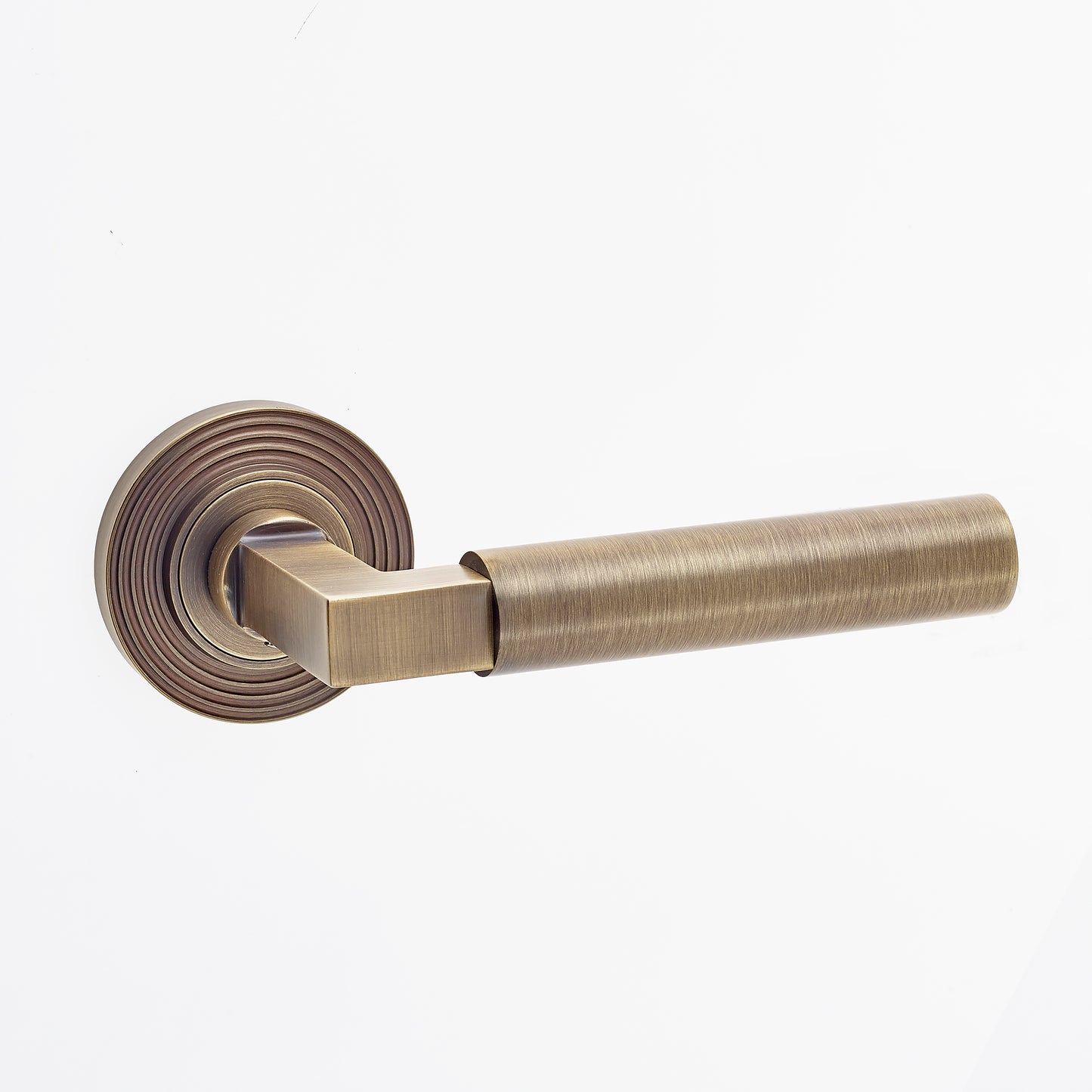 Westminster Lever Door Handles - Burlington Range - Antique Brass/Bronze - REEDED ROSE OPTION