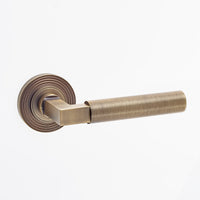 Thumbnail for Westminster Lever Door Handles - Burlington Range - Antique Brass/Bronze - REEDED ROSE OPTION