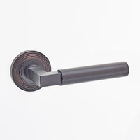 Thumbnail for Westminster Lever Door Handles - Burlington Range - Dark Brass/Bronze - REEDED ROSE OPTION