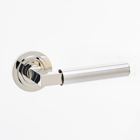 FRELAN BURLINGTON RANGE WESTMINSTER POLISHED NICKEL DOOR HANDLES - PLAIN ROSE 