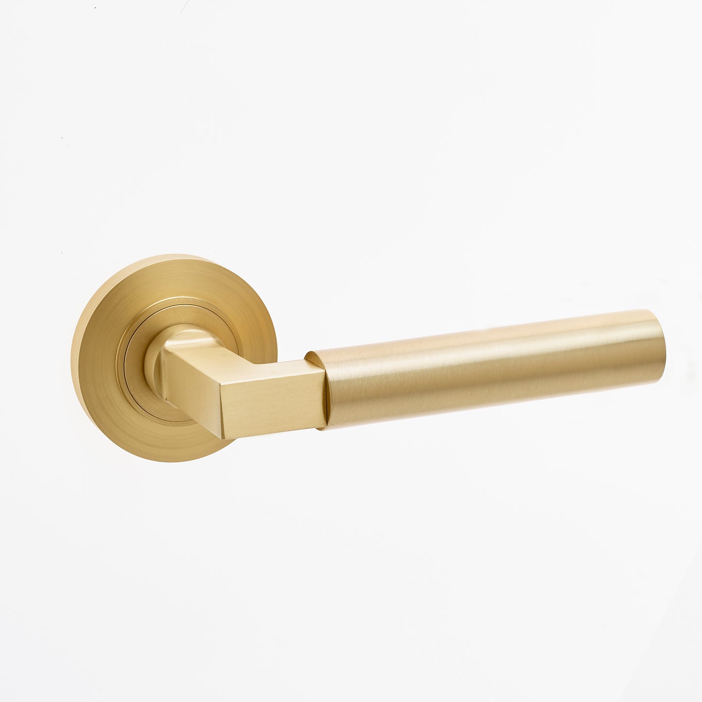 FRELAN BURLINGTON RANGE WESTMINSTER SATIN BRASS DOOR HANDLES - PLAIN ROSE OPTION