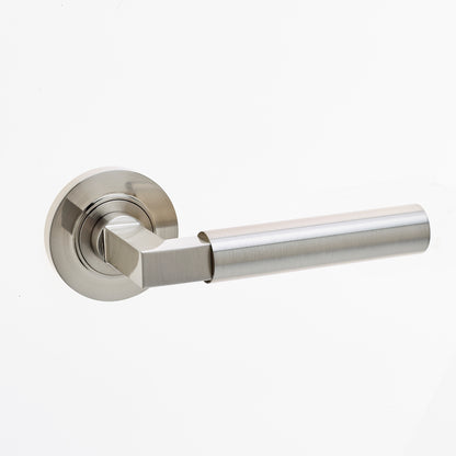 FRELAN BURLINGTON RANGE WESTMINSTER SATIN NICKEL DOOR HANDLES - PLAIN ROSE 