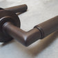 BURLINGTON PICCADILLY KNURLED DARK BRONZE DOOR HANDLES - CHAMFERED ROSE 